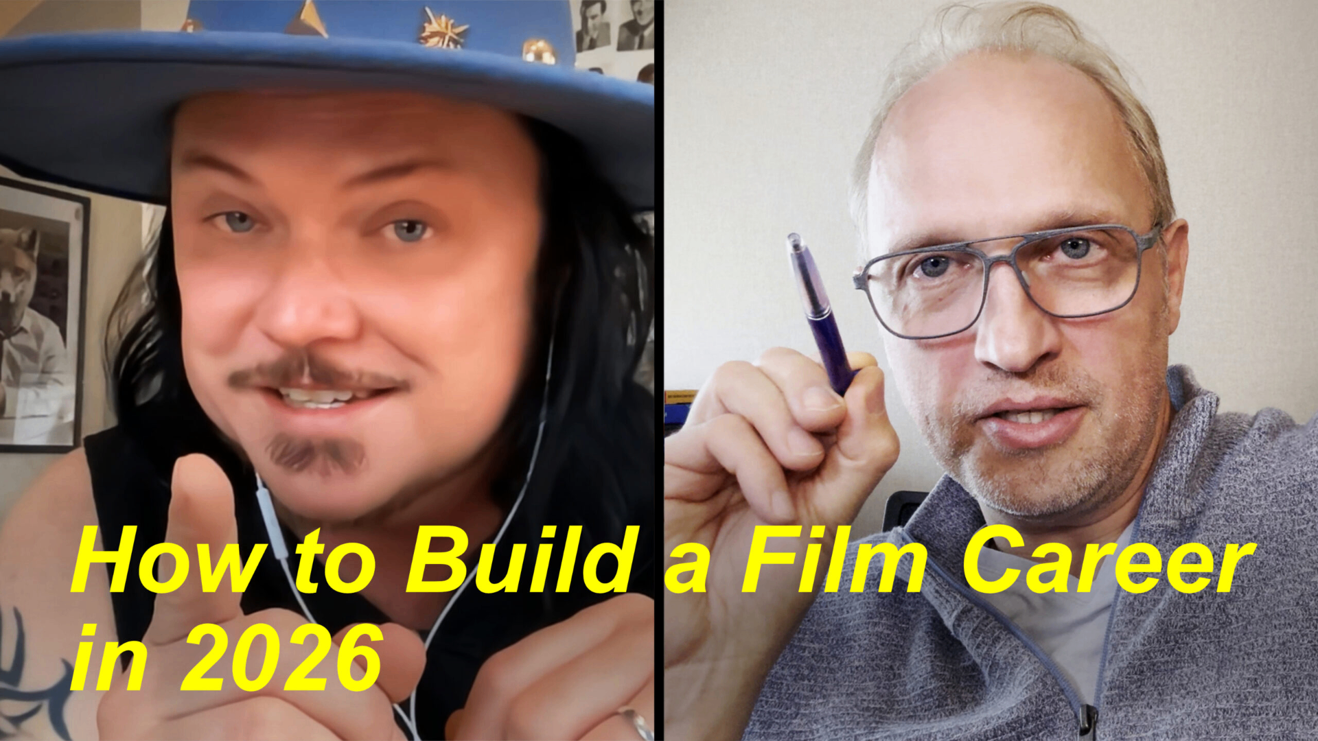 Split-screen video thumbnail of Titus Paar and Daniel Maze with the title 'How to Build a Film Career in 2026'